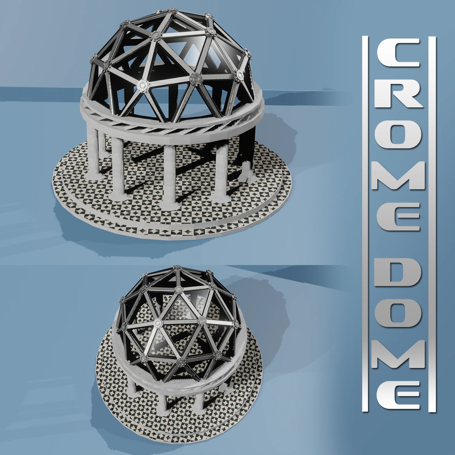 crome dome gazebo 3D Model .c4d .max .obj .3ds .fbx .stl .blend 