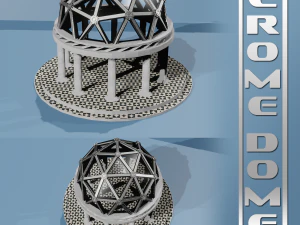 Gazebo con cupola cromata Modello 3D