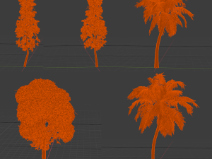 tree set 5yh high poly 3D Model