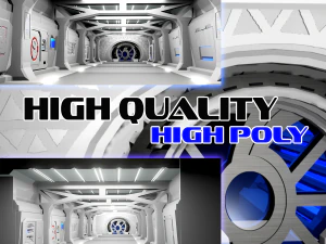 Sifi-Korridor 8j 3D Modell