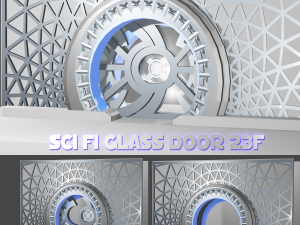 sci fi glass door 23f 3D-Modell