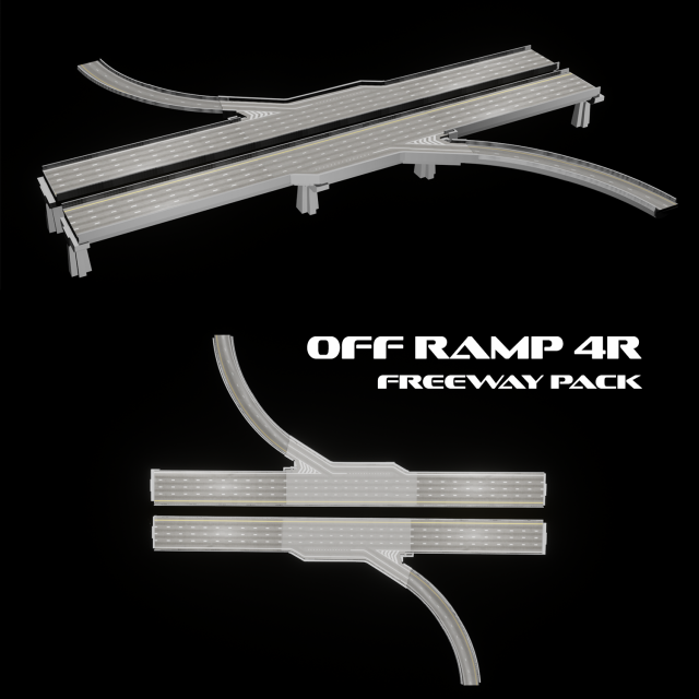 off ramp 23f - freeway pack 3D Model .c4d .max .obj .3ds .fbx .stl .blend 