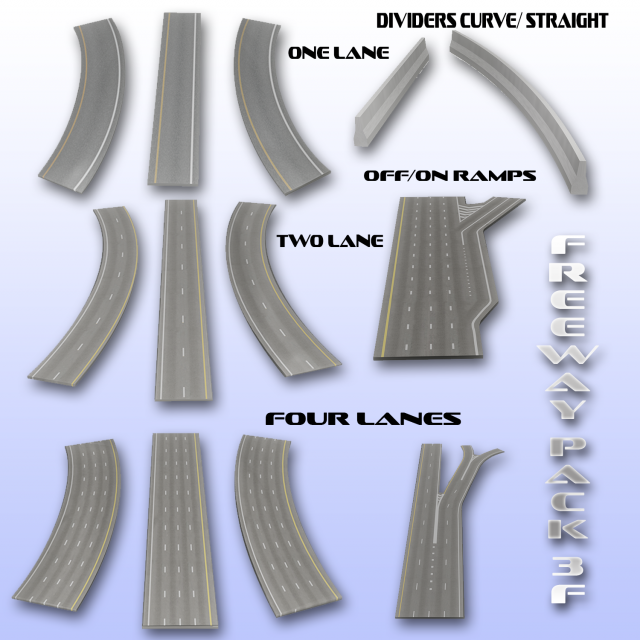 feeway pack 3f 3D Model .c4d .max .obj .3ds .fbx .stl .blend 