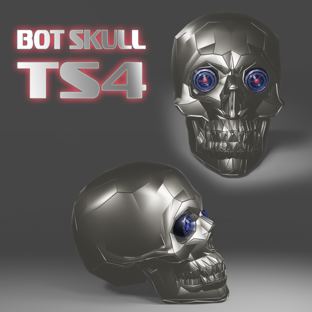 bot skull ts4 3D Model .c4d .max .obj .3ds .fbx .stl .blend 