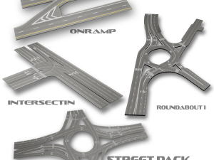 street pack 2j11 - blend- fbx 3D Model