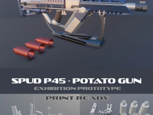 espingarda de batata spud p45 Modelo 3D