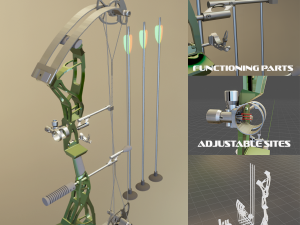 mini compound bow - trophy fully functional 3D Print Model