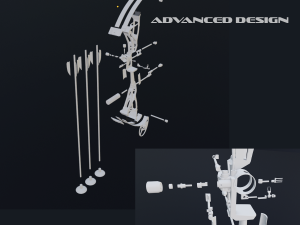 mini compound bow - trophy fully functional Modèles 3D en vedette