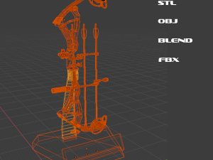 mini compound bow - trophy fully functional Modèles 3D en vedette