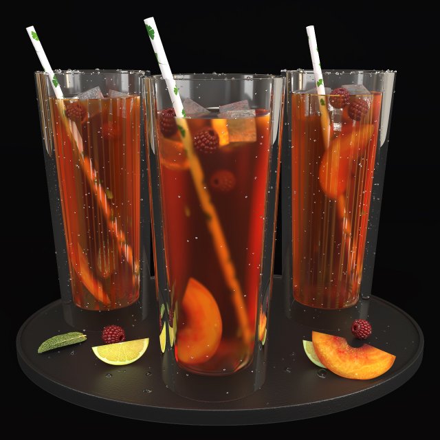 peach ruspberry lemonade 3D Model .c4d .max .obj .3ds .fbx .stl .blend 