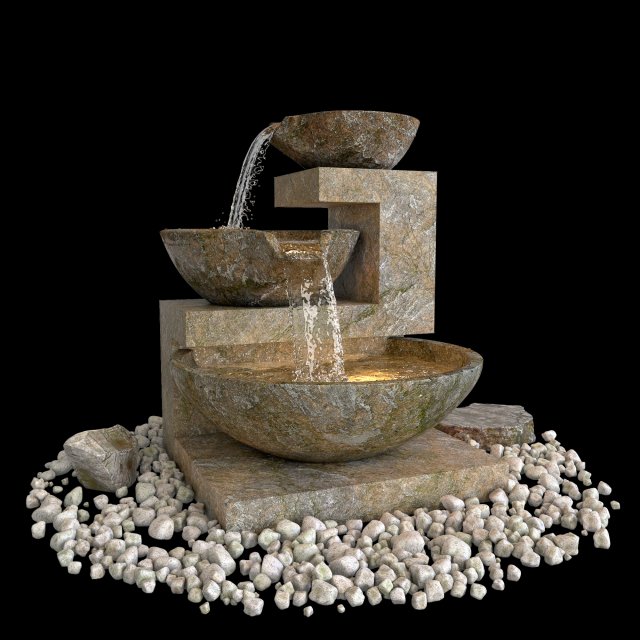 fountain 01 3D Model .c4d .max .obj .3ds .fbx .stl .blend 