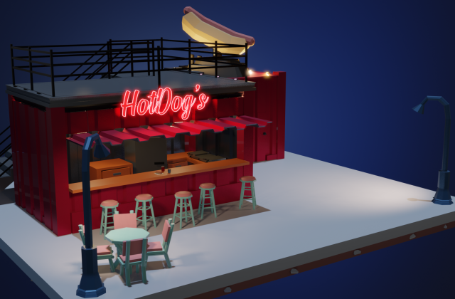 cartoon hot dogs low poly 3D 模型 .c4d .max .obj .3ds .fbx .stl .blend