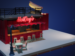 cartoon hot dogs low poly 3Dモデル