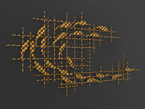 modern luxury iron wall Modelo 3D