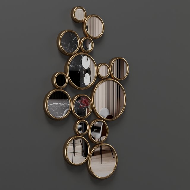 strick bolton round mirrors 3D Model .c4d .max .obj .3ds .fbx .stl .blend 