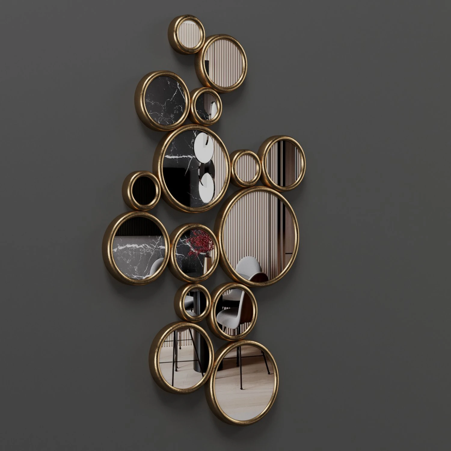 strick bolton round mirrors 3D Model .c4d .max .obj .3ds .fbx .stl .blend 