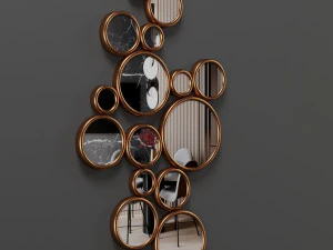 strick bolton round mirrors 3D Model