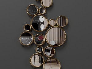 strick bolton round mirrors 3D Model