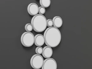 strick bolton round mirrors 3D Model