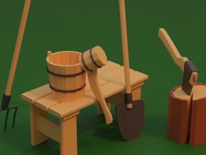 rustic utensil bathhouse 3Dモデル