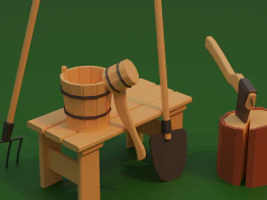 pemandian perkakas pedesaan Model 3D