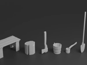 rustykalna łaźnia naczyniowa Model 3D