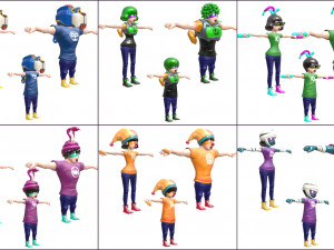 cartoon - characters 3D 模型