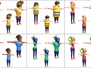 cartoon - characters 3D 模型