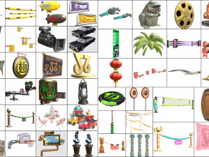 cartoon - collection characters objects items 3D Model