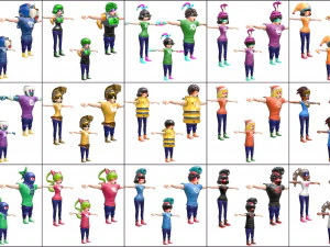 cartoon - collection characters objects items 3D Model