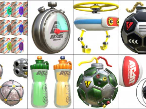 cartoon - collection characters objects items 3D Model