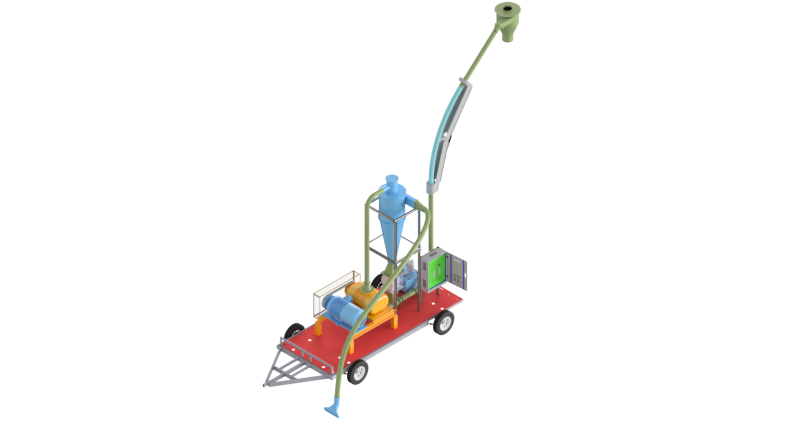 Pneumatic grain conveyor 3D Model .c4d .max .obj .3ds .fbx .stl .blend