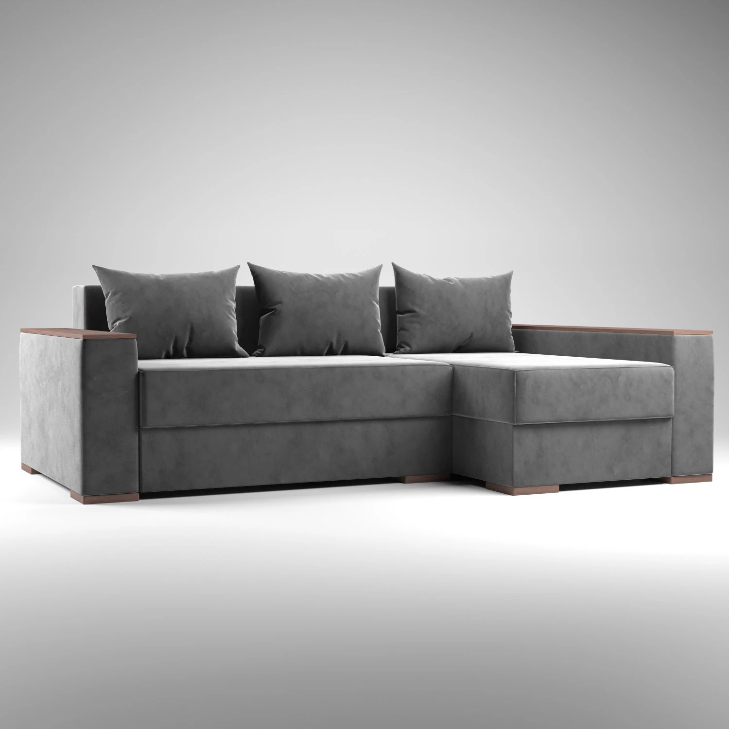 corner sofa gray textile verona 3D Model .c4d .max .obj .3ds .fbx .stl .blend 