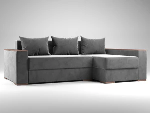 コーナーソファ グレーのテキスタイル ヴェローナ 3Dモデル