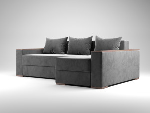 corner sofa gray textile verona 3D Modell