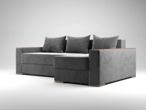 corner sofa gray textile verona 3D Model