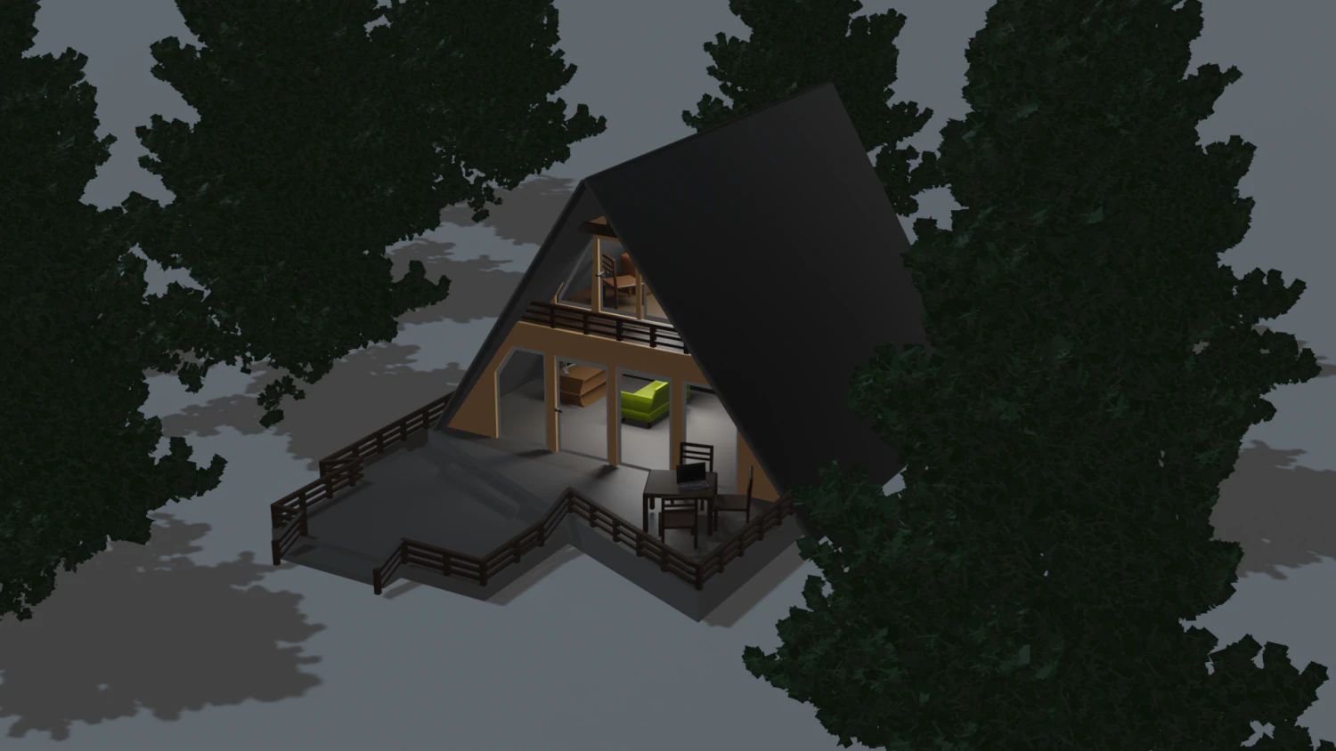 house in the woods 3D Model .c4d .max .obj .3ds .fbx .stl .blend 