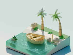 тропічна сцена 3D Модель