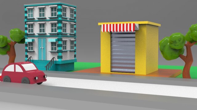 low poly 3d environment 3Dモデル .c4d .max .obj .3ds .fbx .stl .blend 