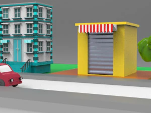 ambiente 3D low poly Modello 3D