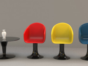 set of chairs and tables Modello 3D