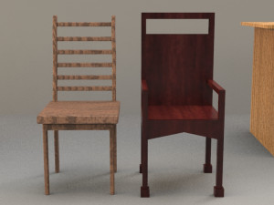 set of chairs and tables Modello 3D