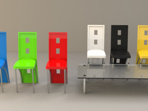 set of chairs and tables Modello 3D
