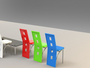 set of chairs and tables Modello 3D