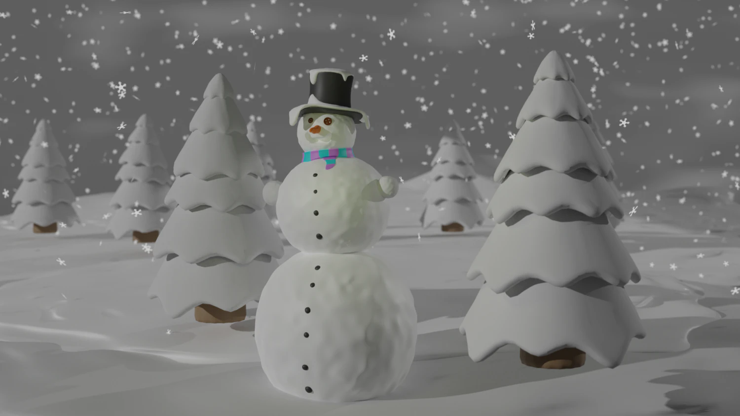new year scene 3D Model .c4d .max .obj .3ds .fbx .stl .blend