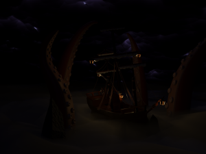 ship at sea 3D Model
