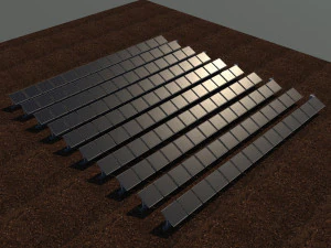 100 250 500 kilowatts solar system 3D Model