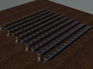 100 250 500 kilowatts solar system 3D Model