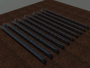 100 250 500 kilowatts solar system 3D Model