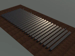 100 250 500 kilowatts solar system 3D Model